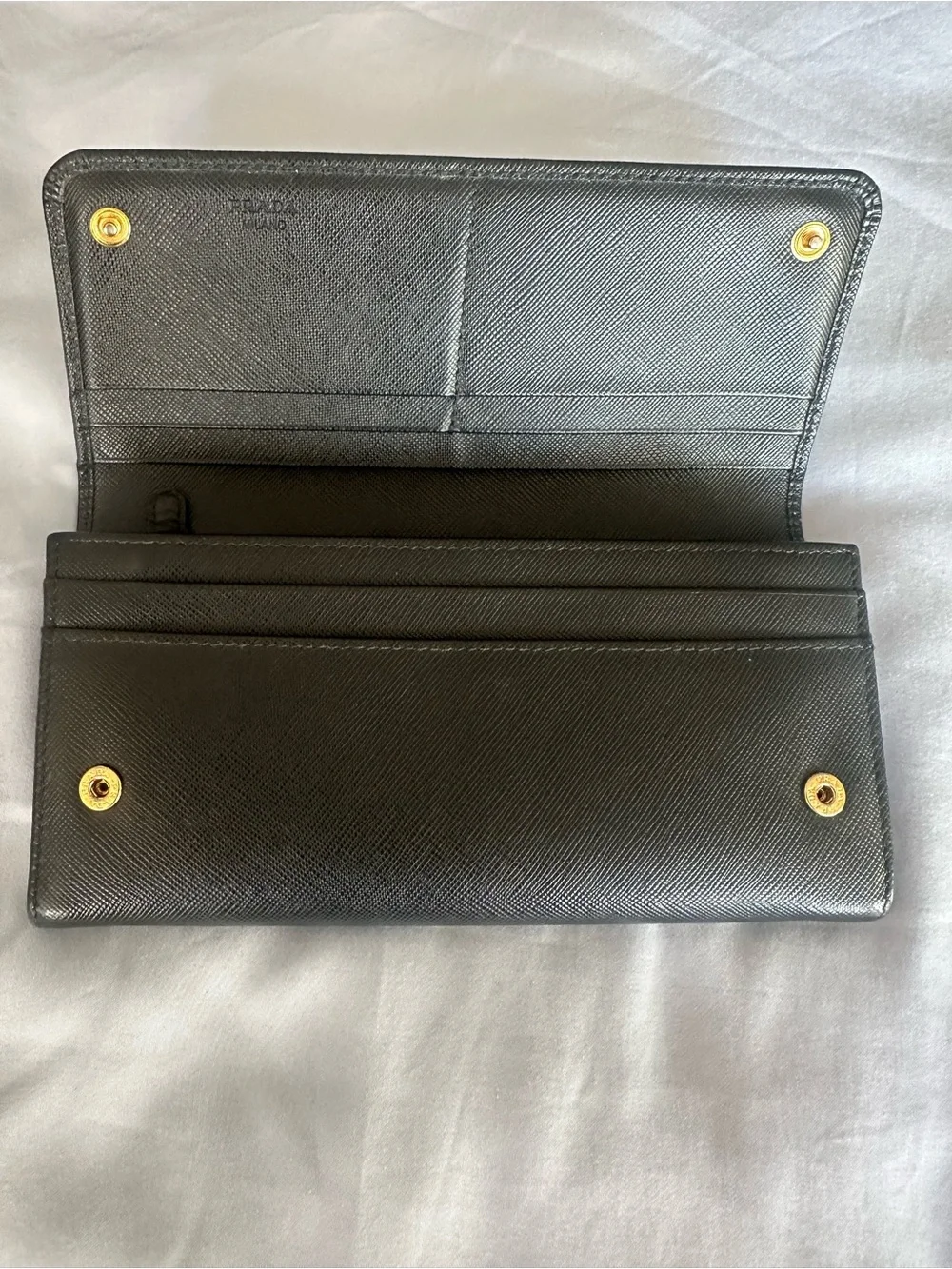 Prada Olive Green Saffiano Leather Wallet
